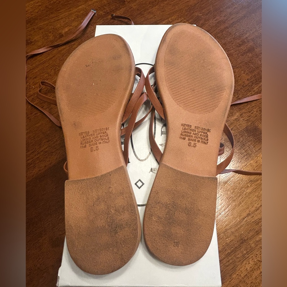 Steve Madden Women Keyes Leather Lace-Up Flat Gladiator Sandals - Picture 3 of 4